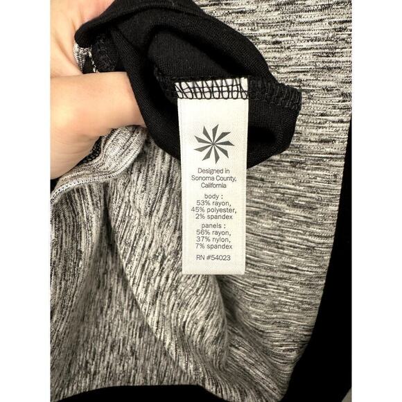 Athleta Colorblock Cooldown Long Sleeve Sheath Dress Space Dye Gray/Black XS - Picture 11 of 11